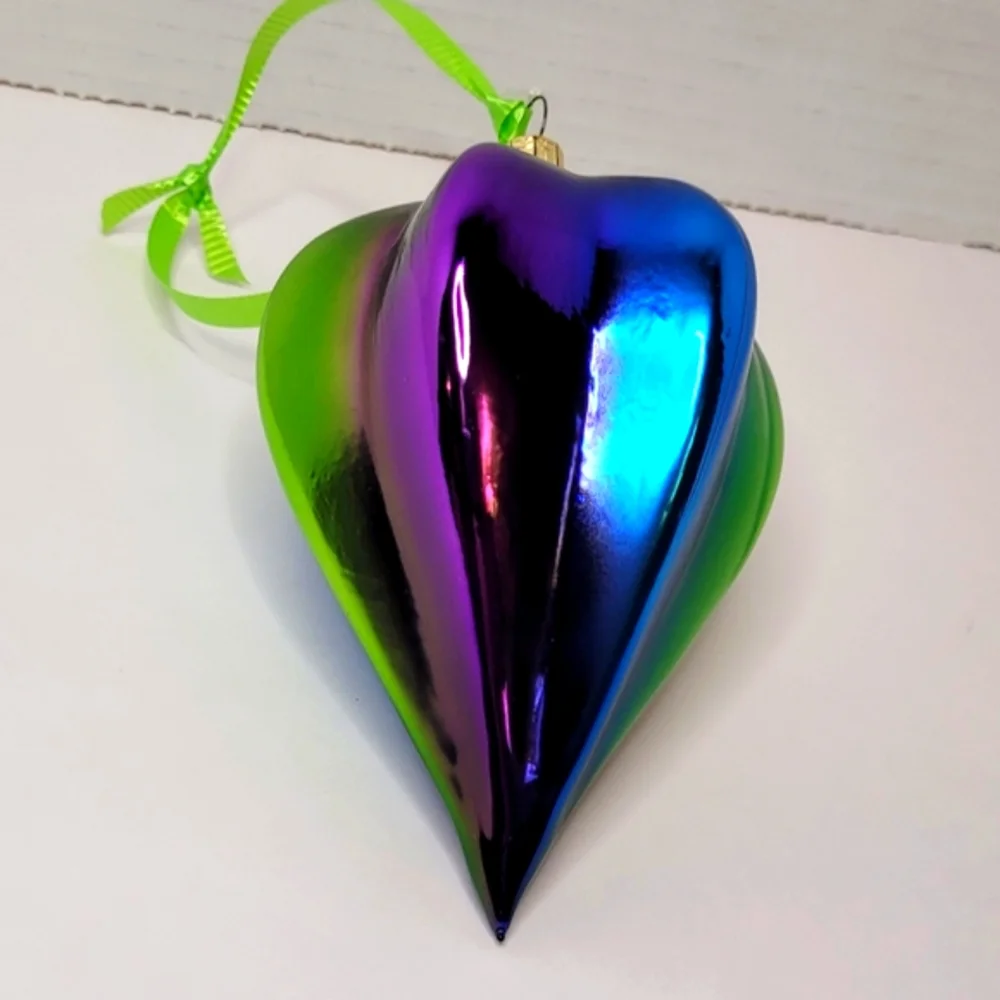 Beautiful Blue Green Purple Iridescent Teardrop Glass Ornament Pier 1 Imports 5
